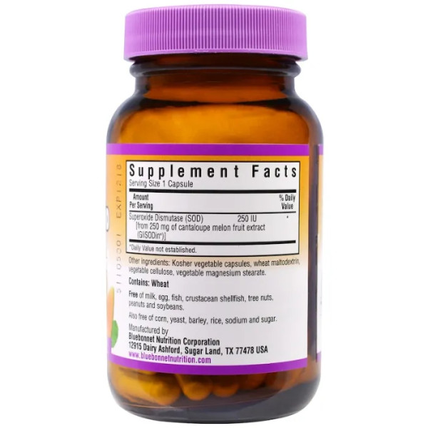 Мускусна диня, Cantaloupe Fruit Extract, Bluebonnet Nutrition, Super Fruit, 250 МО, 60 капсул