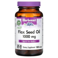 Олія насіння льону 1000 мг, Flax Seed Oil Bluebonnet Nutrition, 100 гелевих капсул