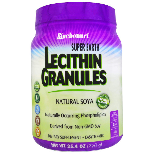 Лецитин, Lecithin Granules, Bluebonnet Nutrition, Super Earth, гранули, 720 г