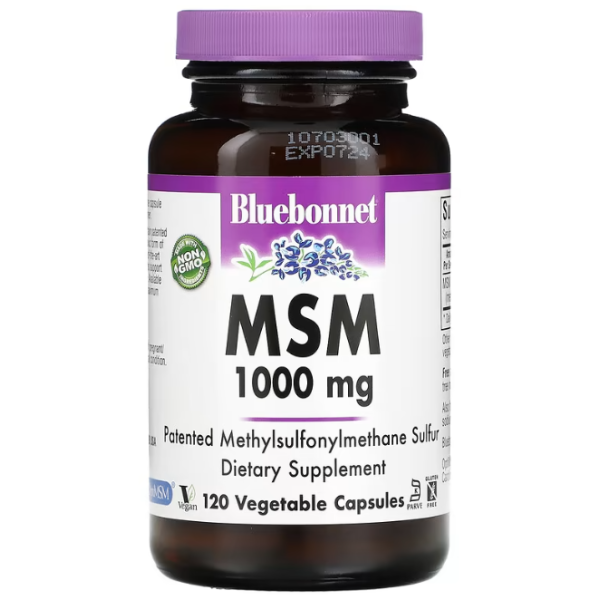 МСМ, MSM, Bluebonnet Nutrition, 1000 мг, 120 капсул