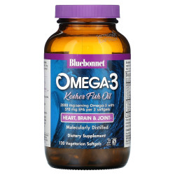 Рыбий жир Омега-3, Bluebonnet Nutrition Fish Oil Omega-3, 120 капсул