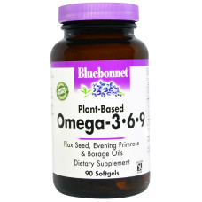 Омега 3 6 9, Bluebonnet Nutrition Омега-3 & 6 & 9, 90 капсул