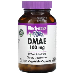 DMAE (Диметиламіноетанол), Bluebonnet Nutrition DMAE, 100 мг, 100 вегетаріанських капсул