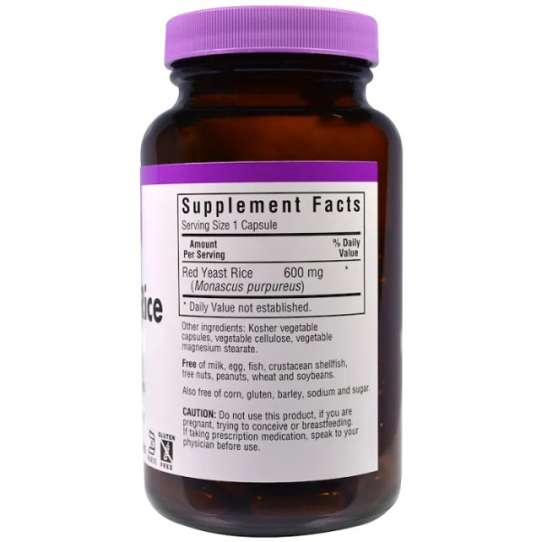 Червоний дріжджовий рис, Red Yeast Rice, Bluebonnet Nutrition, 600 мг, 120 капсул
