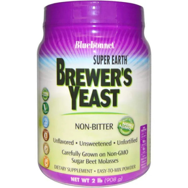 Пивні дріжджі, Brewers Yeast, Bluebonnet Nutrition, Super Earth, 908 гр.