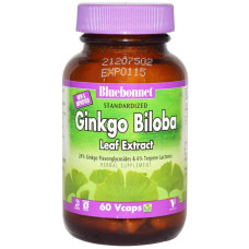 Гінкго білоба, Bluebonnet Nutrition Ginkgo Biloba, стандартизований екстракт, 60 капсул