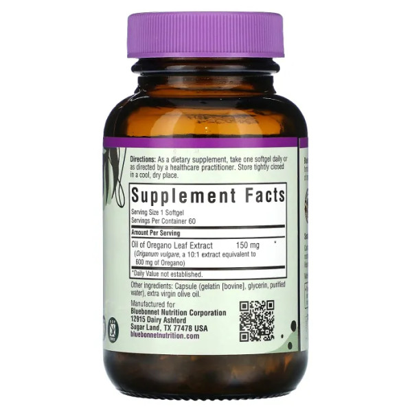 Масло орегано, Oil of Oregano, Bluebonnet Nutrition, екстракт, 60 капсул