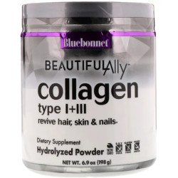 Колаген тип I та III, Bluebonnet Nutrition Collagen Type I III Beautiful Ally, 198 г