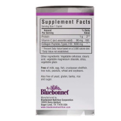 Коллаген 1000 мг, тип 1 и 3, Bluebonnet Nutrition Beautiful Ally Collagen Type I+III, 90 каплет