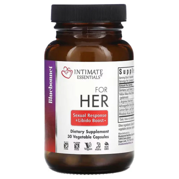 Лібідо для жінок, інтимні товари, Intimate Essentials For Her, Bluebonnet Nutrition, 30 рослинних капсул