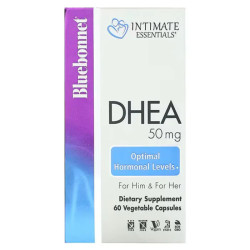 ДГЕА для нього та для неї 50 мг, Bluebonnet Nutrition DHEA For Him & For Her Intimate Essentials, 60 рослинних капсул