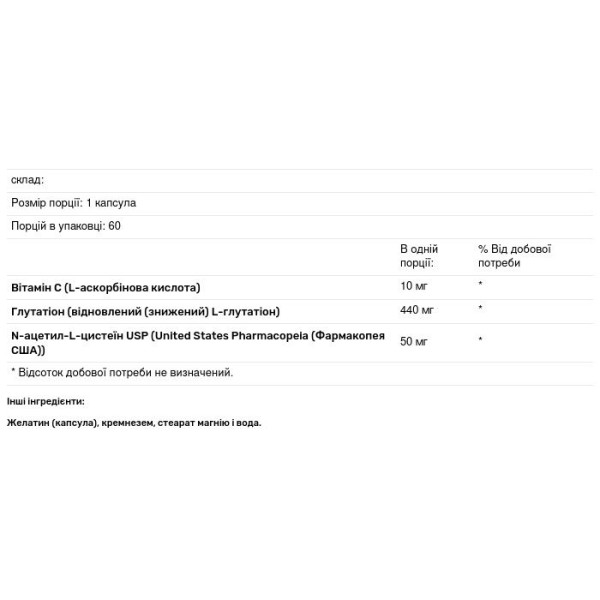 Відновлений L-глутатіон з N-ацетил-L-цистеїном, Glutathione Plus, Douglas Laboratories, 60 капсул