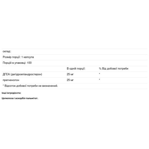 ДГЕА + прегненолон, DHEA Plus Pregnenolone, Douglas Laboratories, 25 мг, 100 капсул