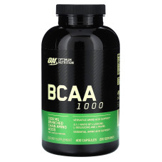Амінокислоти BCAA 1000 мг, BCAA 1000 Optimum Nutrition, 400 капсул (500 мг на капсулу)