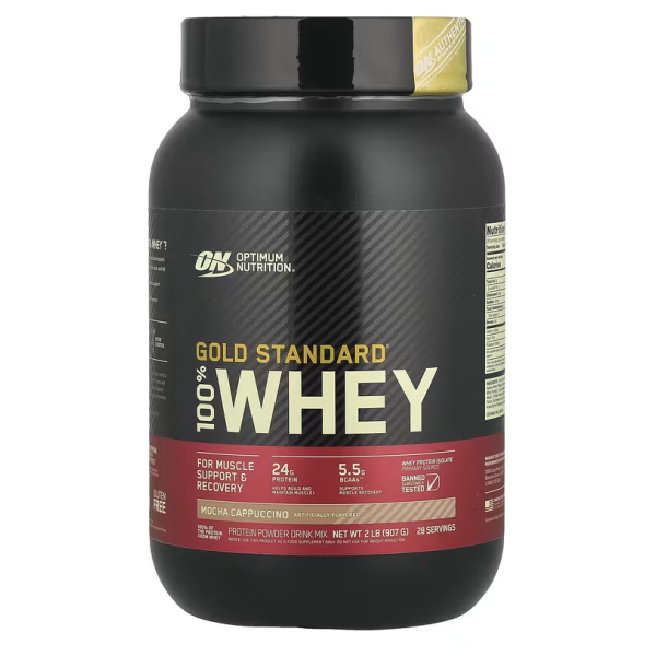 Сироватковий протеїн, Gold Standard 100% Whey, Optimum Nutrition, капучіно з мокко, 907 грам\t