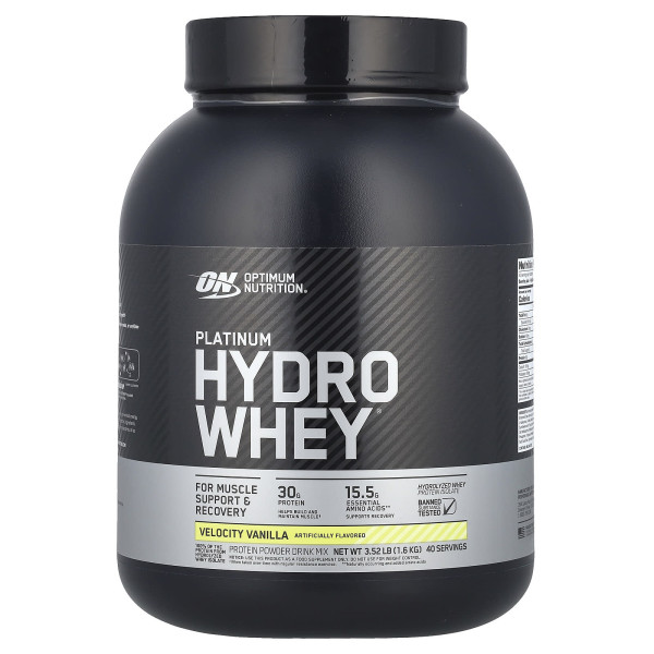 Протеїн платинум, Platinum Hydro Whey, Optimum Nutrition, смак ванілі, 1.6 кг