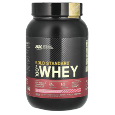 Сироватковий протеїн, Whey Gold Standard Optimum Nutrition, смак полуниці, 907 г