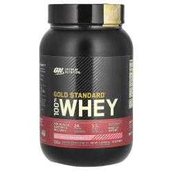 Сывороточный протеин, Whey Gold Standard Optimum Nutrition, вкус клубники, 907 г