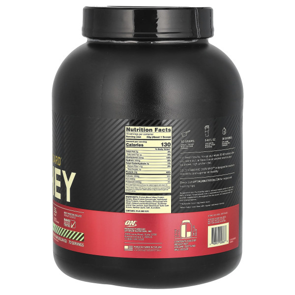 Сироватковий протеїн, Gold Standard 100% Whey, Optimum Nutrition, шоколад-м'ята, 2,24 кг