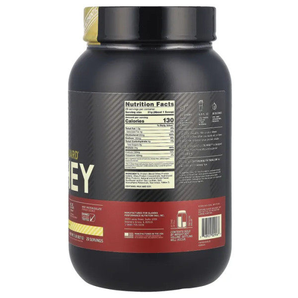 Протеин сывороточный, Gold Standard 100% Whey, Optimum Nutrition, банановый крем, 907 г