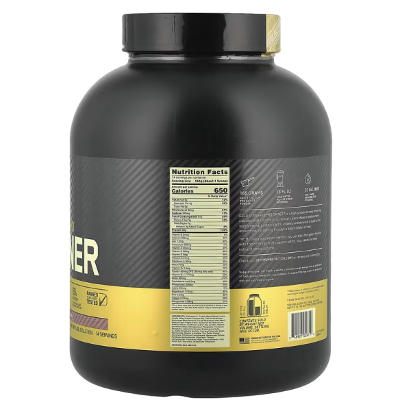 Протеїнова суміш, для нарощування та підтримки м'язової маси Pro-Gainer, Optimum Nutrition, смак - подвійний шоколад, 2.31 кг