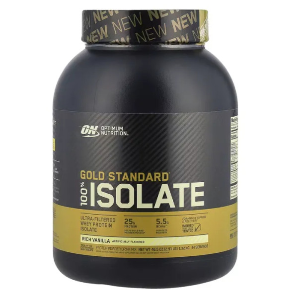 Ізолят сироваткового протеїну, 100% Isolate, Optimum Nutrition, зі смаком ванілі, 1,32 кг