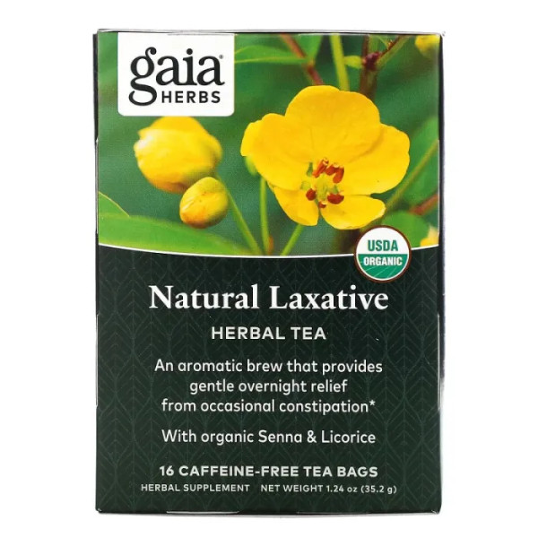 Проносний засіб, Laxative, Gaia Herbs, 16 пакетиків чаю, (35.2 г)