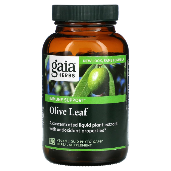 Екстракт листя оливи, Olive Leaf, Gaia Herbs, 120 капсул
