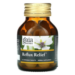 Поддержка пищеварения, Gaia Herbs Reflux Relief, 45 жевательных таблеток