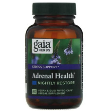 Підтримка надниркових залоз нічне відновлення, Gaia Herbs Adrenal Health, 60 капсул