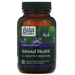Поддержка надпочечников ночное восстановление, Gaia Herbs Adrenal Health, 60 капсул