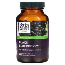 Чорна бузина, Gaia Herbs Black Elderberry, 120 капсул