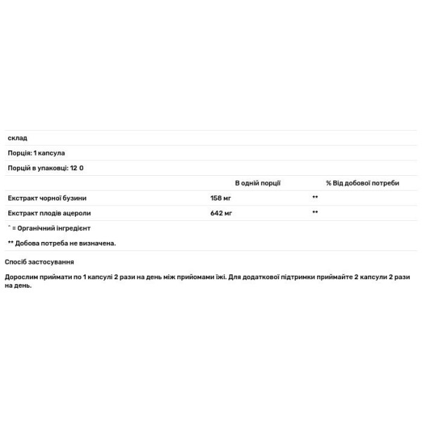 Чорна бузина, Black Elderberry, Gaia Herbs, 120 капсул