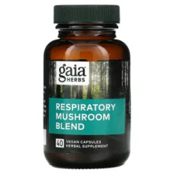 Грибний комплекс для дихальної системи, Respiratory Mushroom Blend Gaia Herbs, 40 веганських капсул