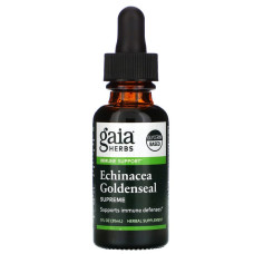 Эхинацея + Гидрастис без спирта, Gaia Herbs Echinacea Goldenseal Supreme, 30 мл.