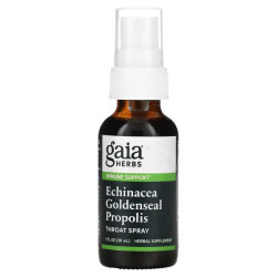 Ехінацея + Прополіс, Gaia Herbs Echinacea Goldenseal Propolis, спрей для горла, 30 мл.