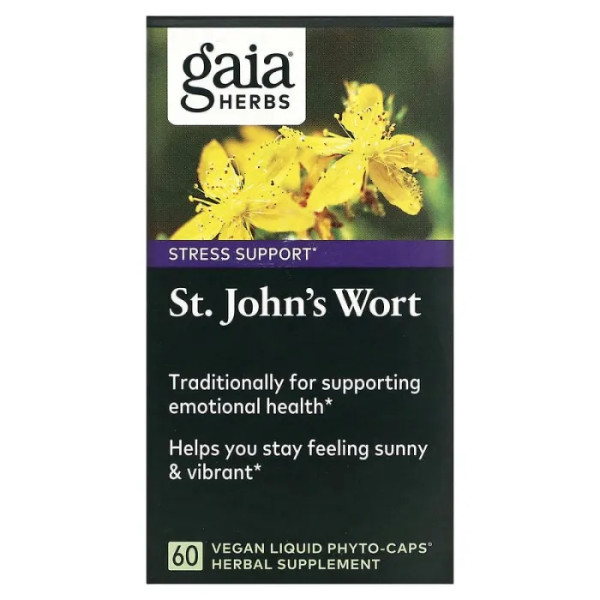 Звіробій, St. John's Wort, Gaia Herbs, 60 капсул