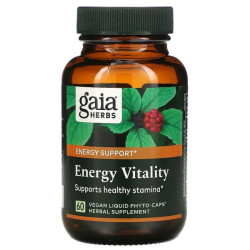 Енергія та життєвий тонус, антистрес формула, Energy Vitality Gaia Herbs, 60 вегетаріанських капсул