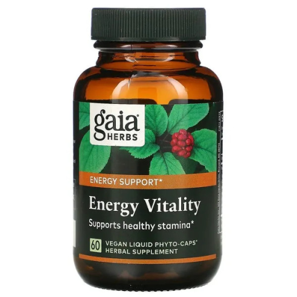 Захист від стресу, Energy Vitality, Gaia Herbs, 60 вегетаріанських капсул