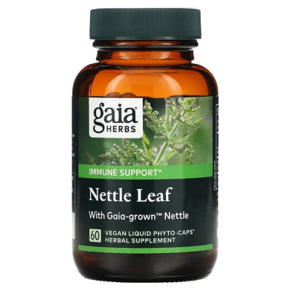 Кропива лист, Nettle Leaf, Gaia Herbs, 60 капсул