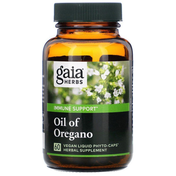 Масло орегано, Oil of Oregano, Gaia Herbs, 60 веганських рідких фіто-капсул