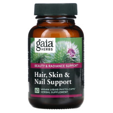 Поддержка кожи, волос и ногтей, Gaia Herbs Hair, Skin Nail Support, 60 капсул