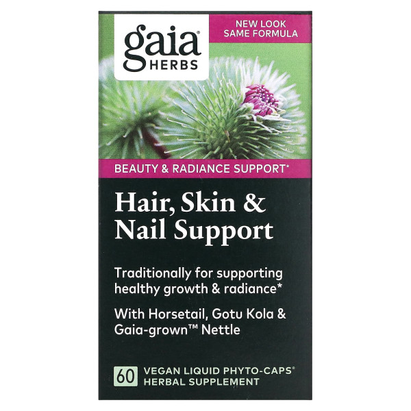 Підтримка шкіри, волосся, нігтів (Hair, Skin Nail Support), Gaia Herbs, 60 капсул