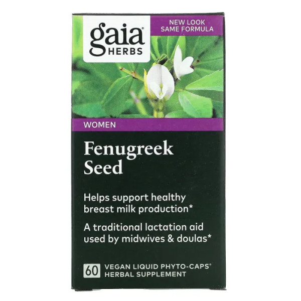 Пажитник, Fenugreek Seed, Gaia Herbs, для женщин, 60 веганских капсул