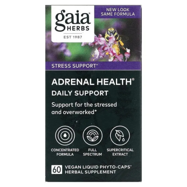 Підтримка наднирників, Adrenal Health, Gaia Herbs, 60 капсул
