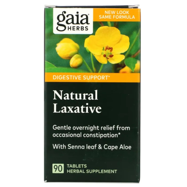Проносний засіб, Laxative, Gaia Herbs, 90 таблеток