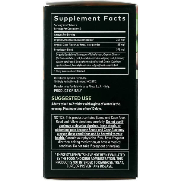Проносний засіб, Laxative, Gaia Herbs, 90 таблеток