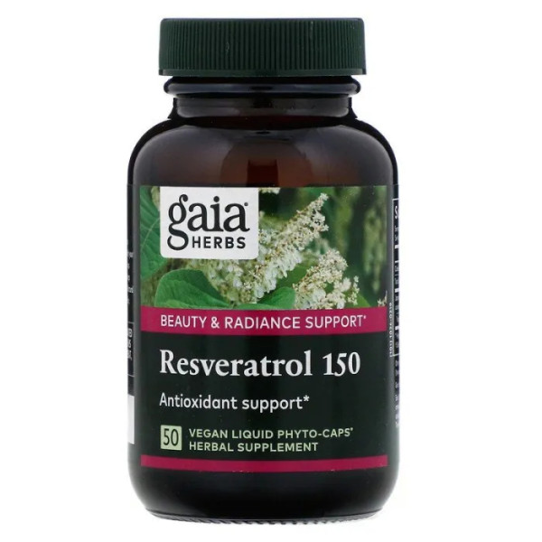 Ресвератрол 150, Resveratrol, Gaia Herbs, 50 капсул