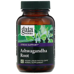 Ашваганда корень, Gaia Herbs Ashwagandha, 60 капсул