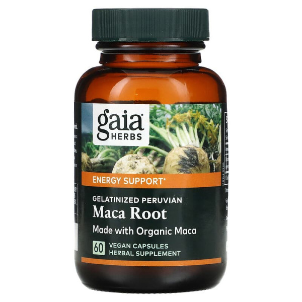 Мака (Maca Root), Gaia Herbs, 60 капсул